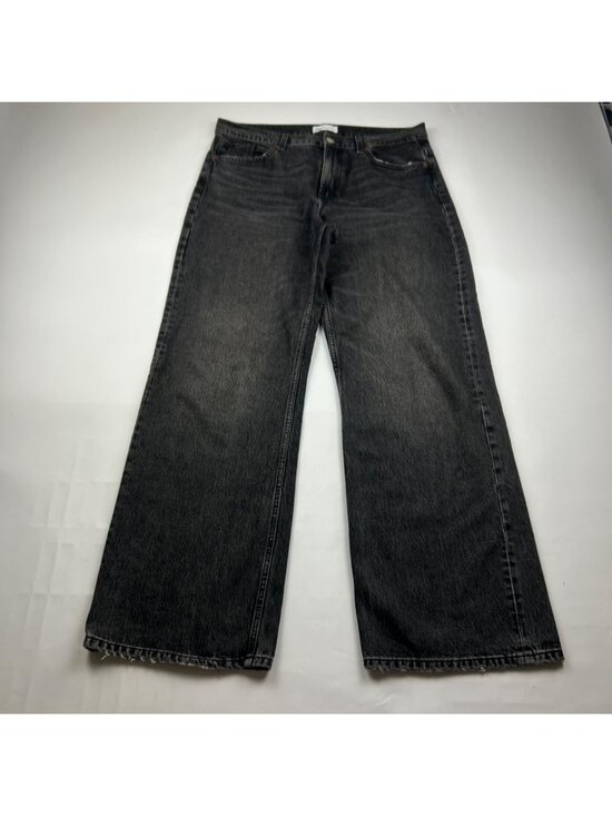 Zara Denim - LONG Zara Washed Black Denim High Rise Wide Leg Jeans 10